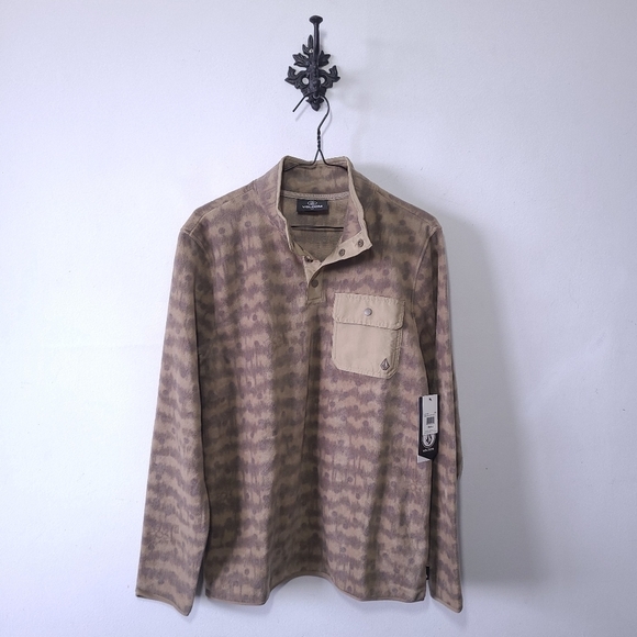 Volcom Seabrook Mock Neck Fleeve Pullover Sweatshirt Size S - Picture 1 of 3